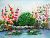 Hollyhocks on the rocks