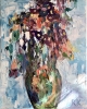Abstract Floral Vase Painting – Original Textured Oil Painting on Canvas