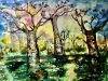 Baobab Dreams – Abstract African Landscape Watercolour on Yupo Paper