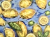 Original Soft Pastel Lemons Painting on Pastelmat 25x50 cm |