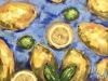 Original Soft Pastel Lemons Painting on Pastelmat 25x50 cm |