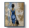 Woman in Blue Dress.