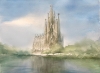 Reflection of Sagrada Família (Watercolour - Original)