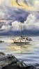 Yacht under the sea skies