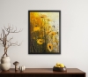 Framed orange yellow floral meadow