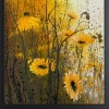 Framed orange yellow floral meadow