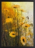 Framed orange yellow floral meadow
