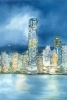 Hong Kong Harbor Lights (Watercolour - Original)
