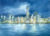 Hong Kong Harbor Lights (Watercolour - Original)