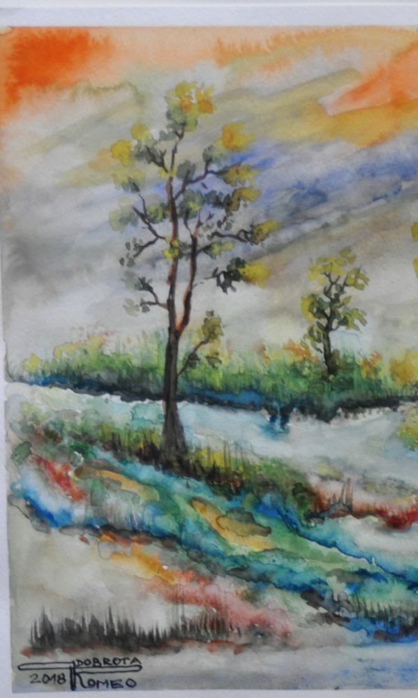 Canadian landscape, 12x17.5 inch, water colors on cold press paper  SKU 4034 