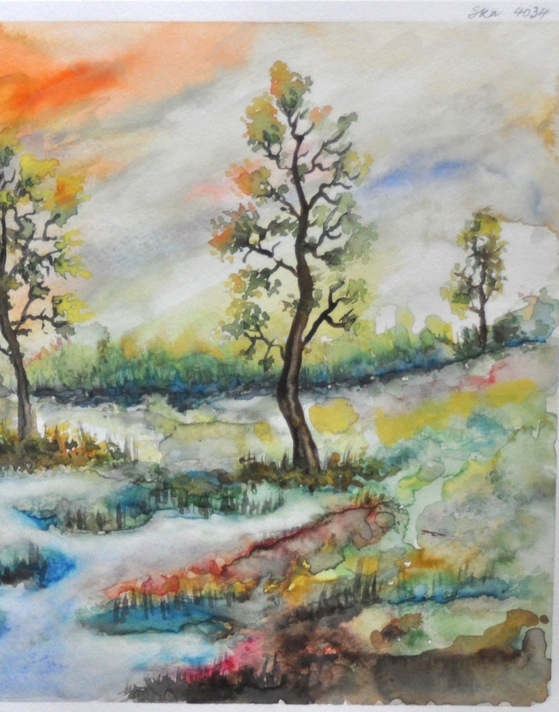 Canadian landscape, 12x17.5 inch, water colors on cold press paper  SKU 4034 