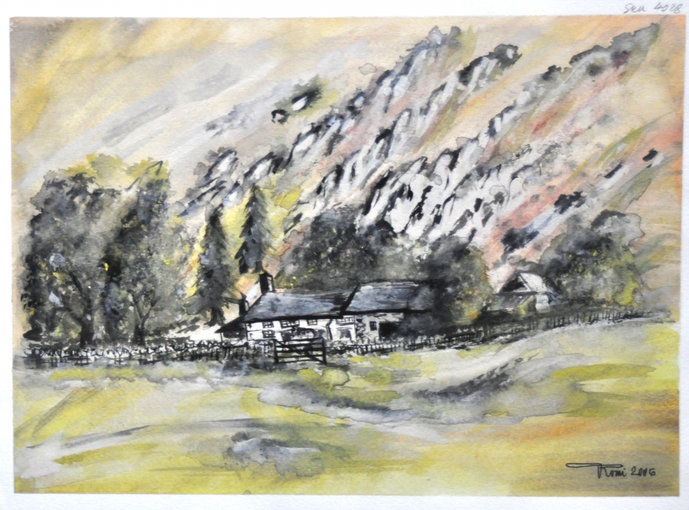 Canadian Landscape, watercolors on cold press paper, 11x15 inch, 28x38 cm, SKU 4028