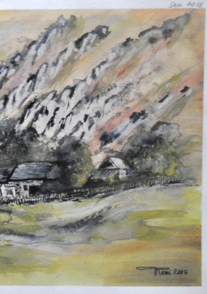 Canadian Landscape, watercolors on cold press paper, 11x15 inch, 28x38 cm, SKU 4028