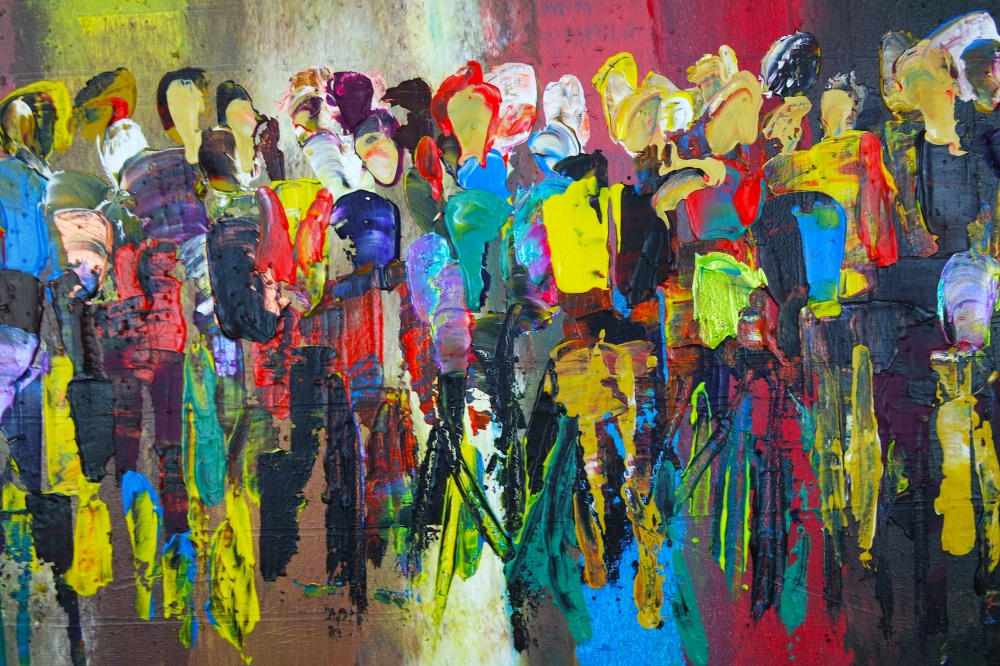 Colourful crowds abstract 842