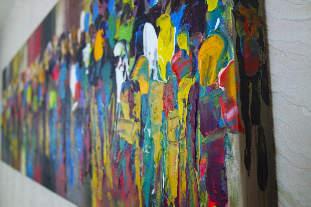 Colourful crowds abstract 842
