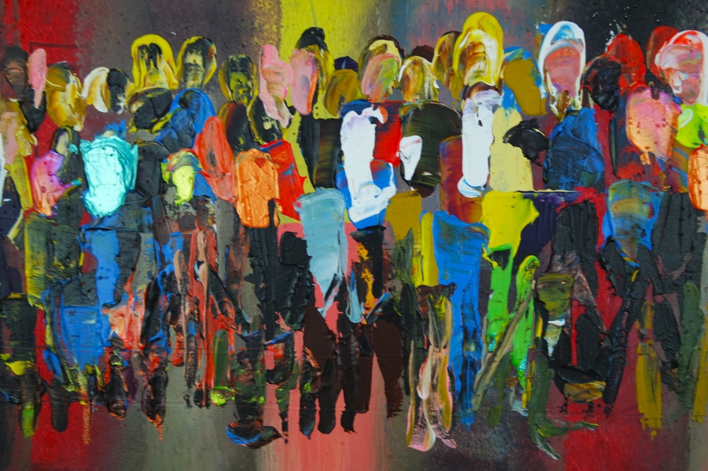 Colourful crowds abstract 849