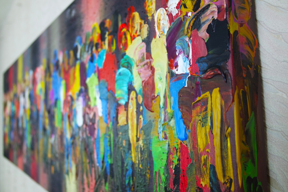 Colourful crowds abstract 849