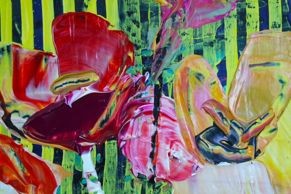 Flowers in Vase Stripes Abstract 735