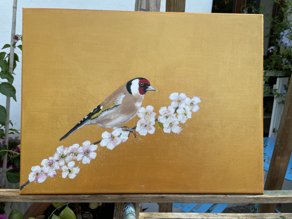 Goldfinch and Cherry Blossom
