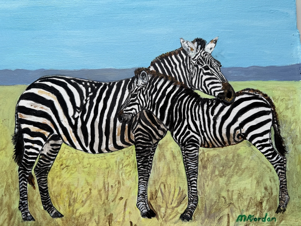 Zebra mare and foal