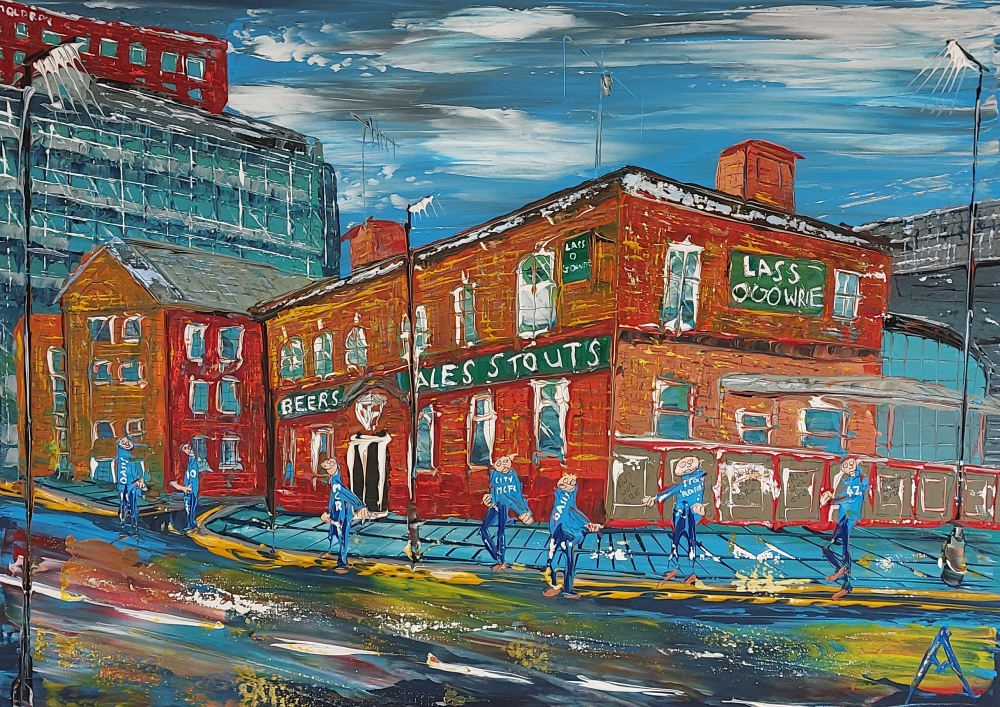 Lass O Gowrie Pub Manchester by day 