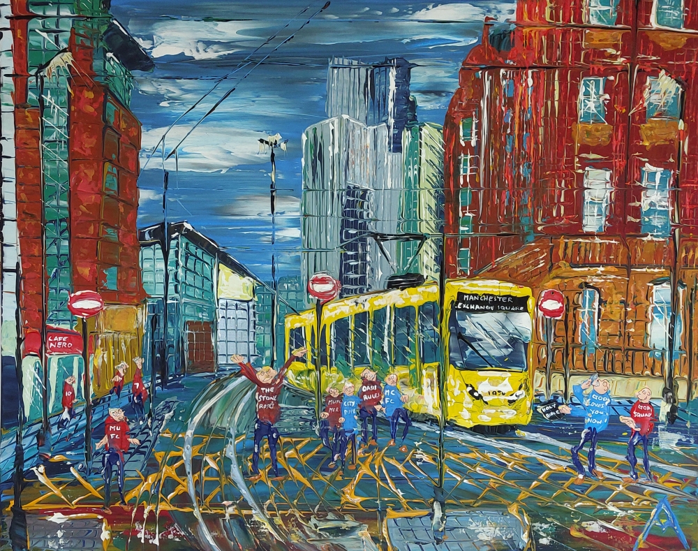 Midland Hotel & Tram Manchester by day
