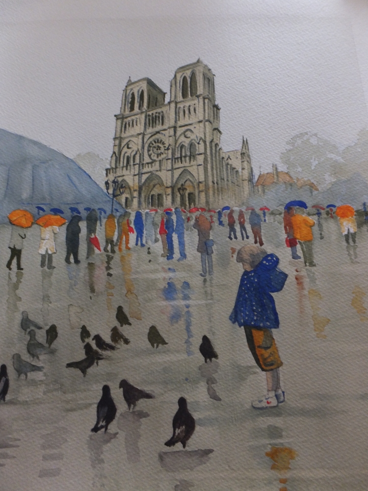 Notre Dame de Paris in the rain