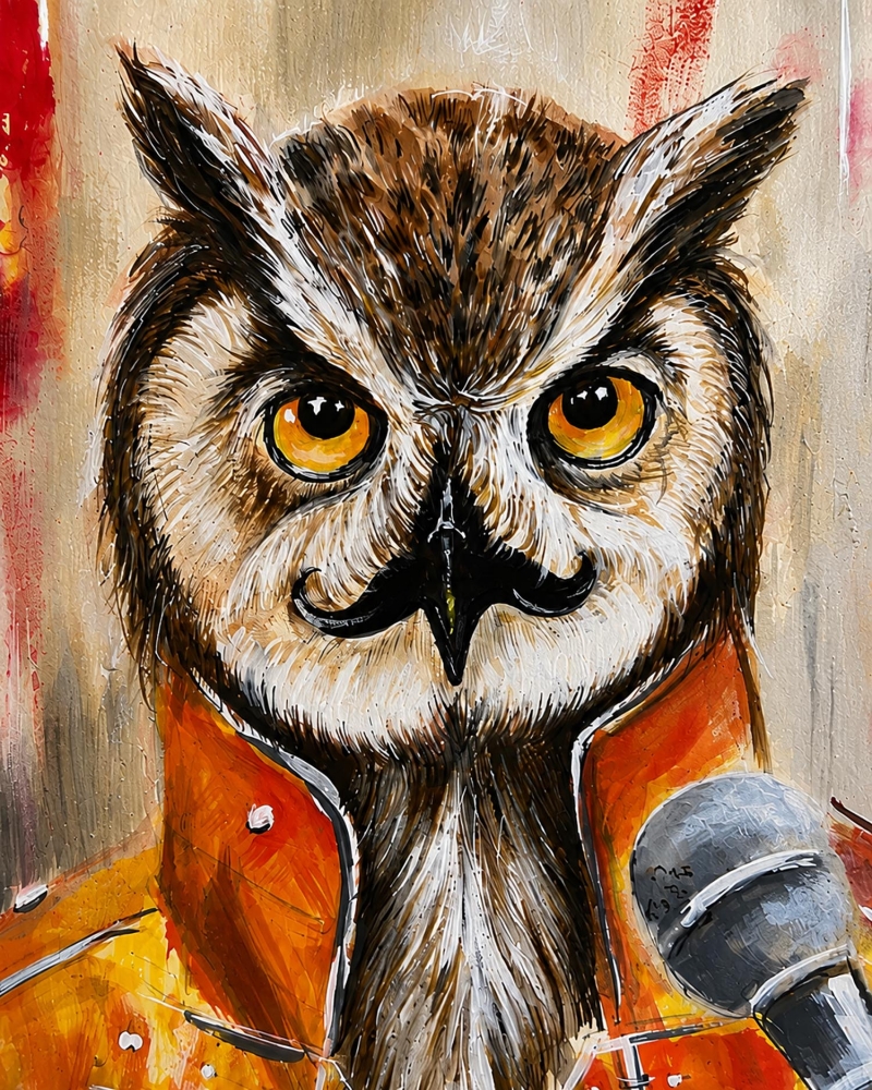 The Show Must Go Owl – Limited Edition Print