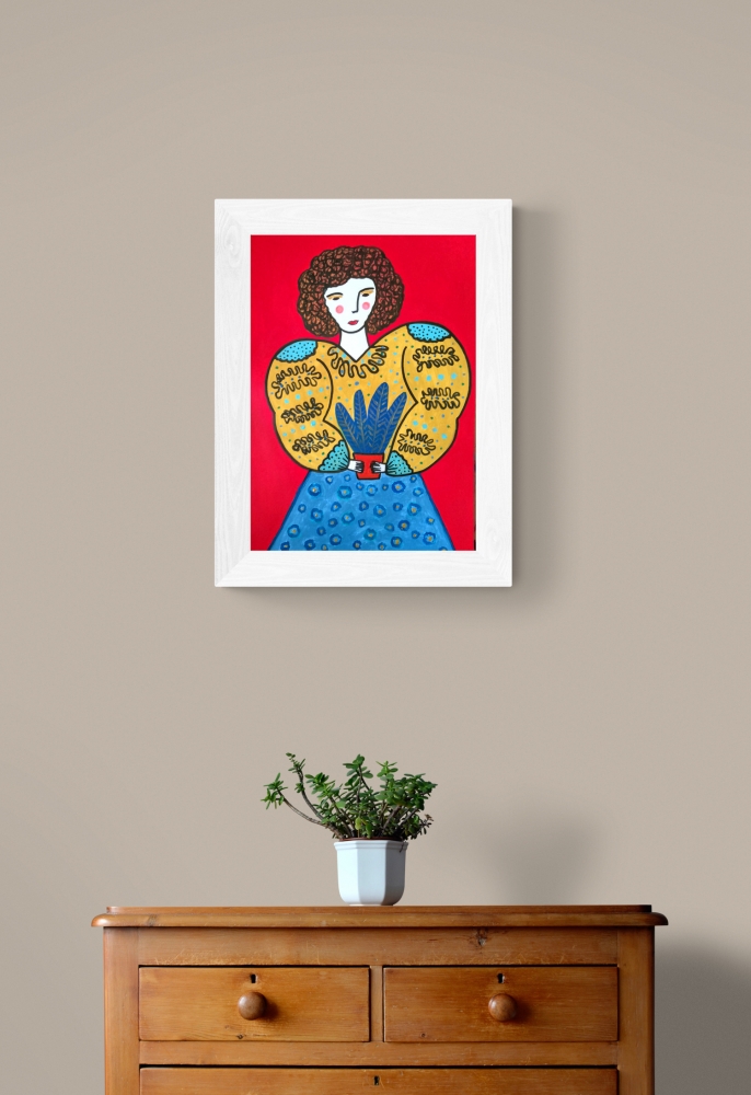 Woman with a pot of plant