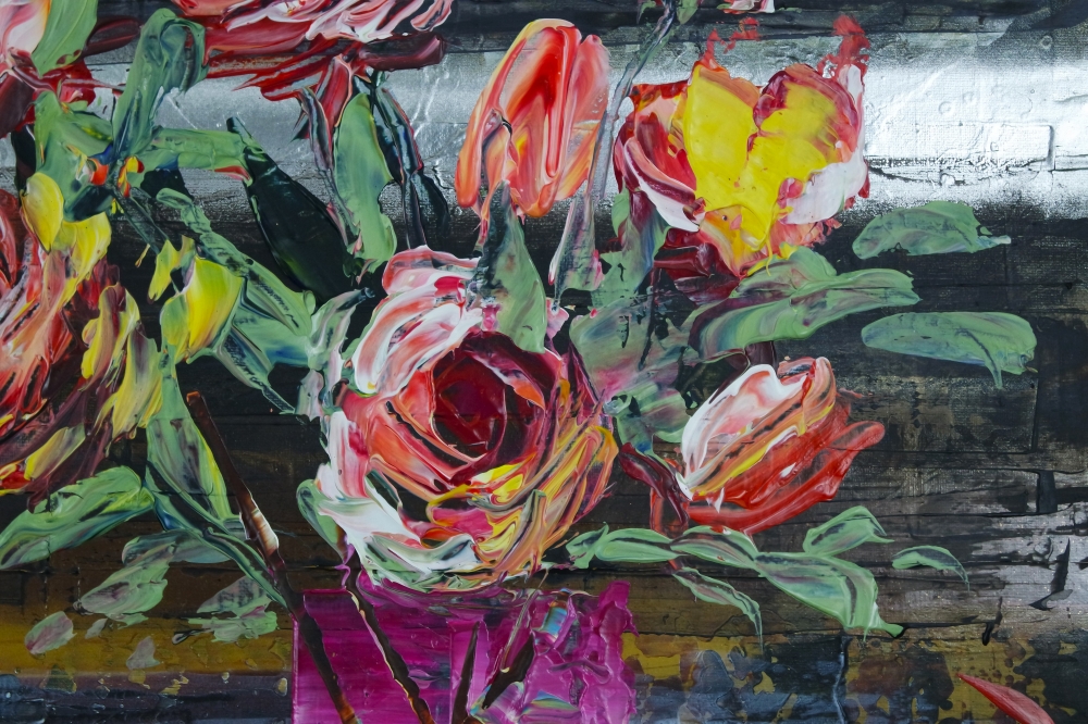 Roses in Abstract Vase 740