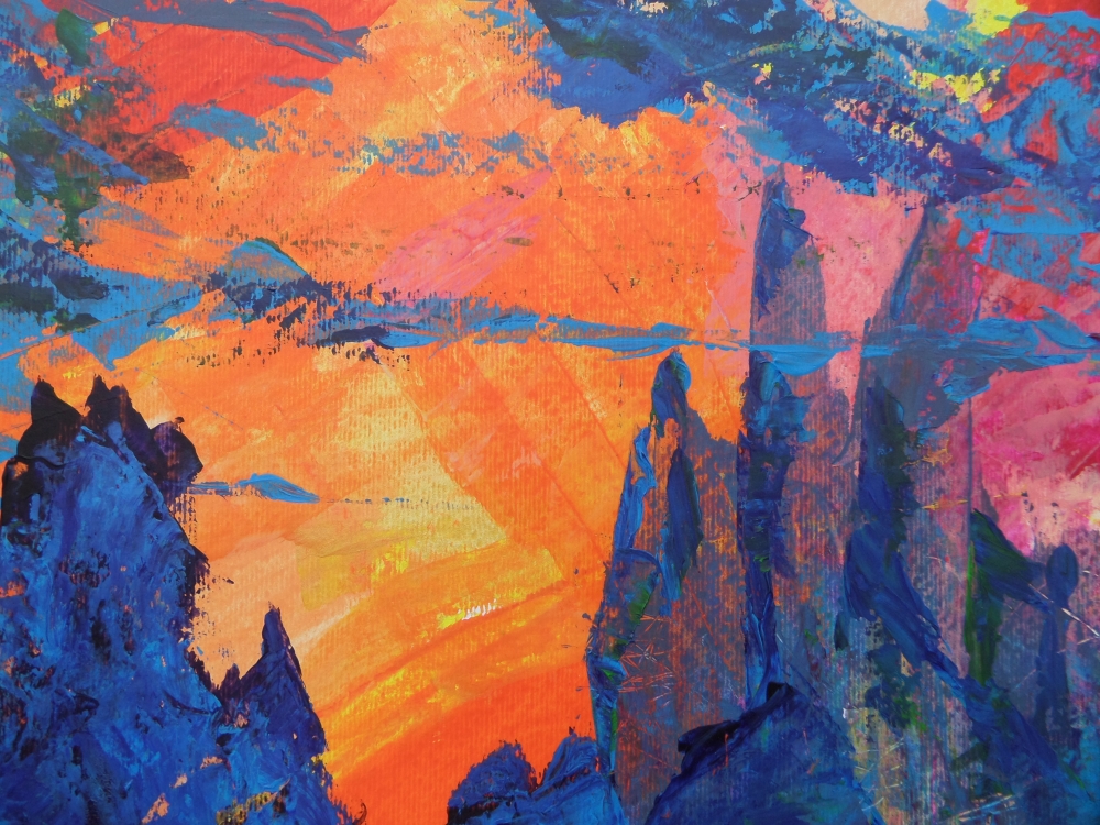 City of Illusions — Literary Abstract Acrylic by Jarek Filipowicz