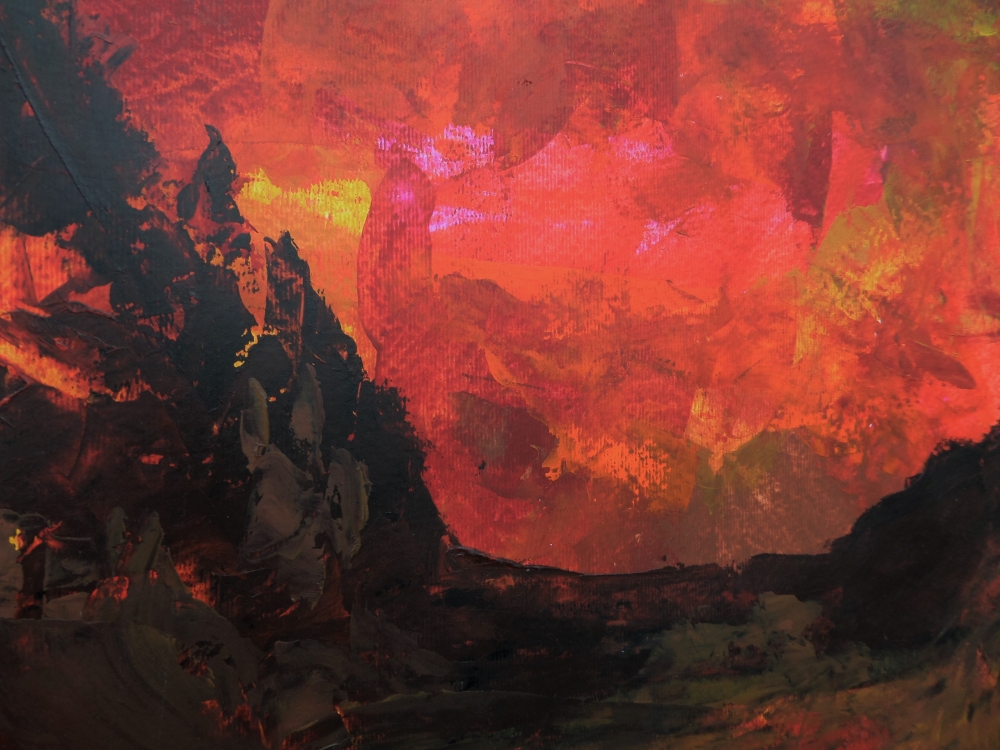 Planet of Exile - literary abstract acrylic by Jarek Filipowicz