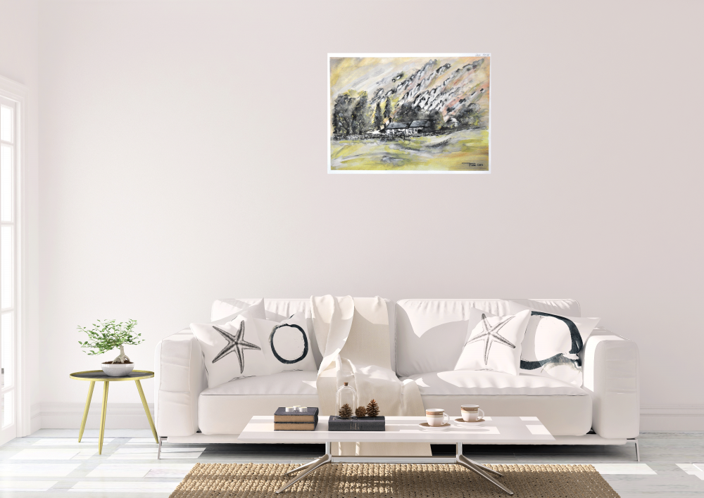 Canadian Landscape, watercolors on cold press paper, 11x15 inch, 28x38 cm, SKU 4028