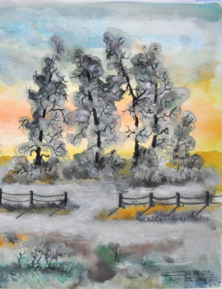 Canadian landscape, 12x17.5 inch, watercolors on cold press paper SKU 4033 