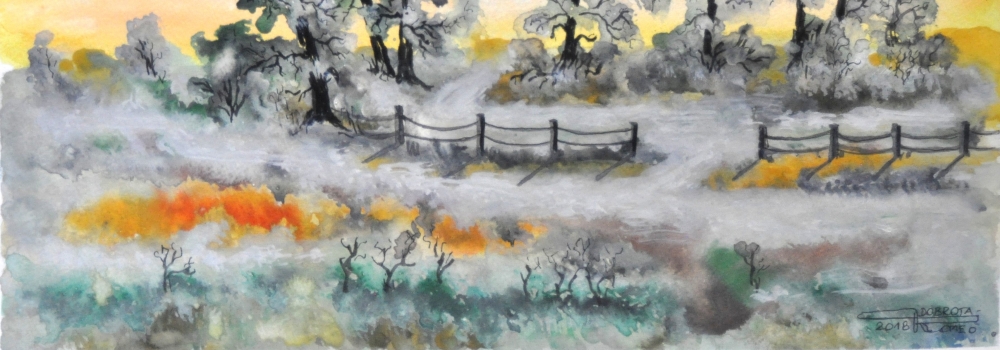 Canadian landscape, 12x17.5 inch, watercolors on cold press paper SKU 4033 