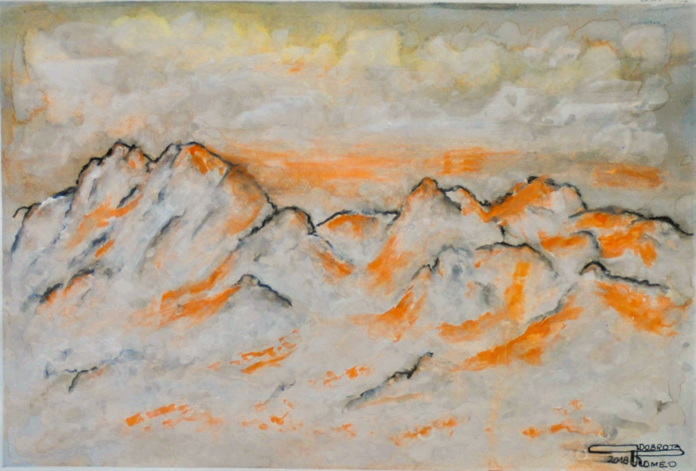 The red planet, 12x17,5 inch, water colors SKU 4035