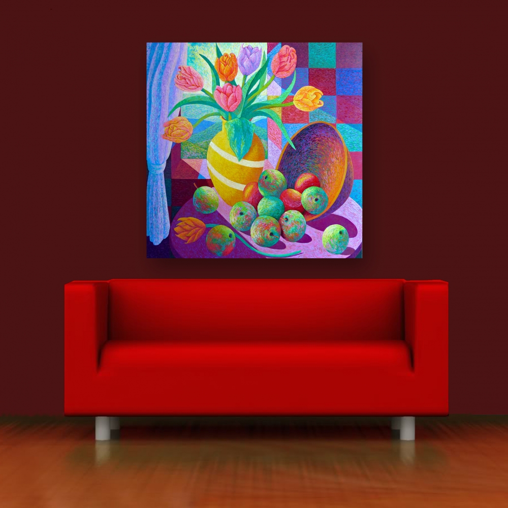 STILL LIFE OF FRUITS & FLOWERS