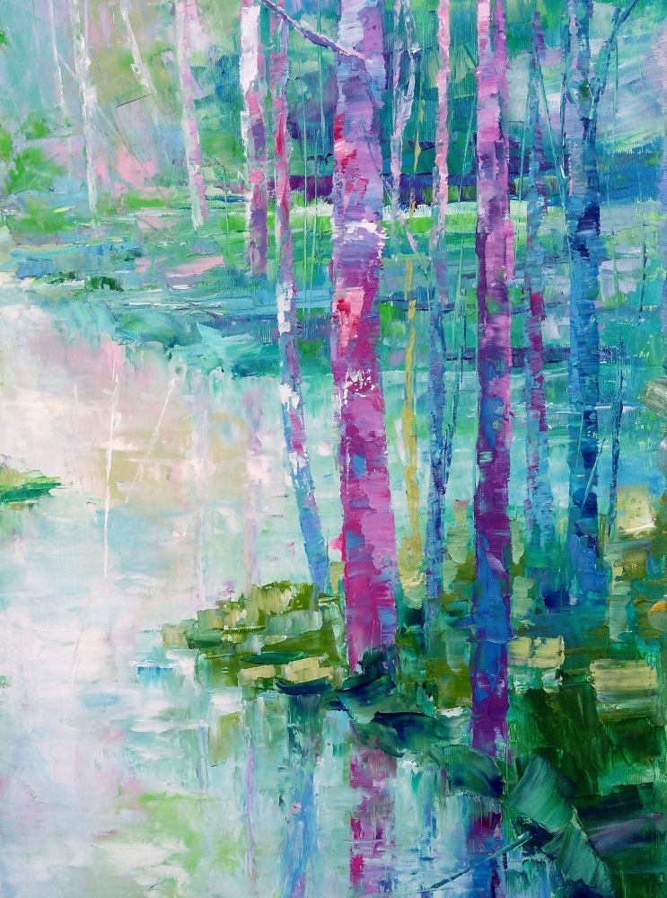 Spring speaking in blue and pink