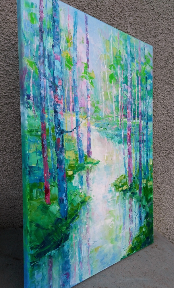 Spring speaking in blue and pink