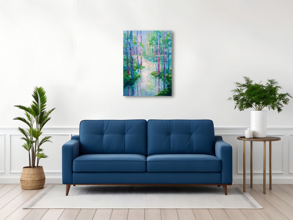 Spring speaking in blue and pink