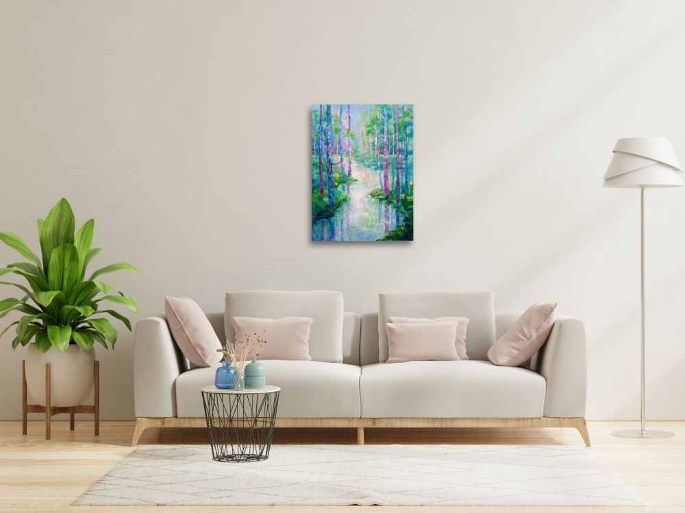 Spring speaking in blue and pink