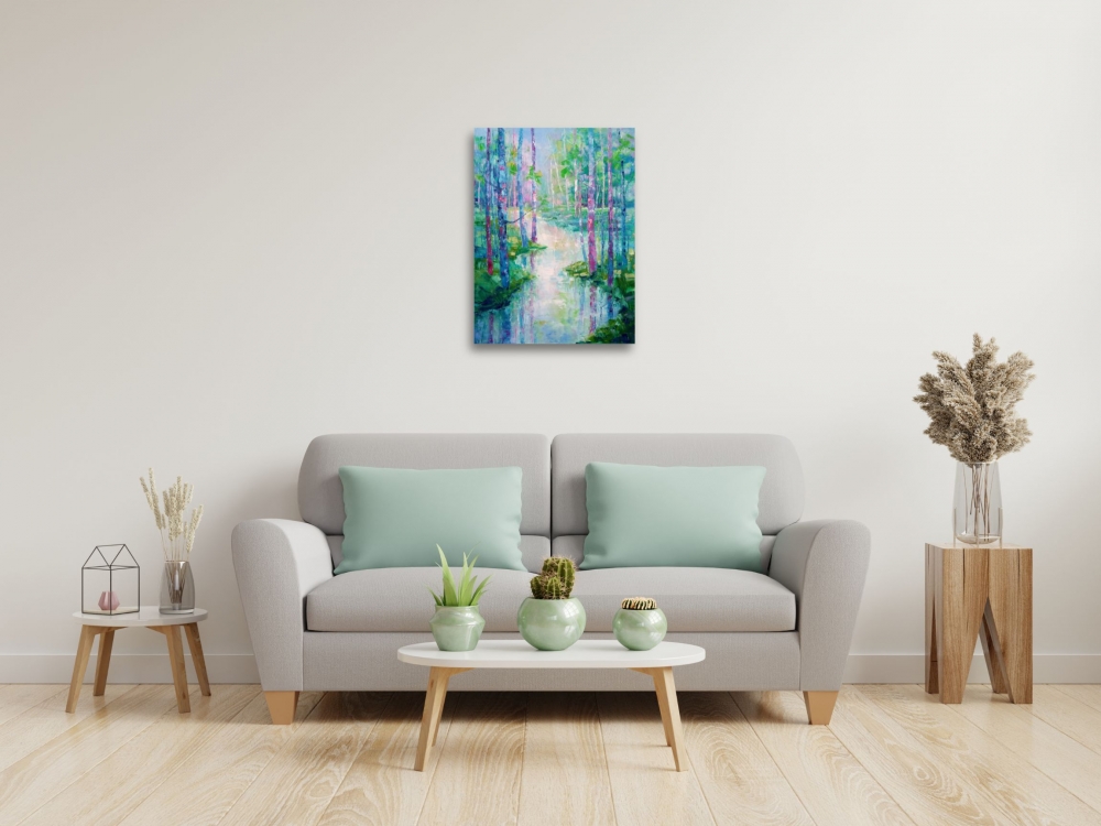 Spring speaking in blue and pink
