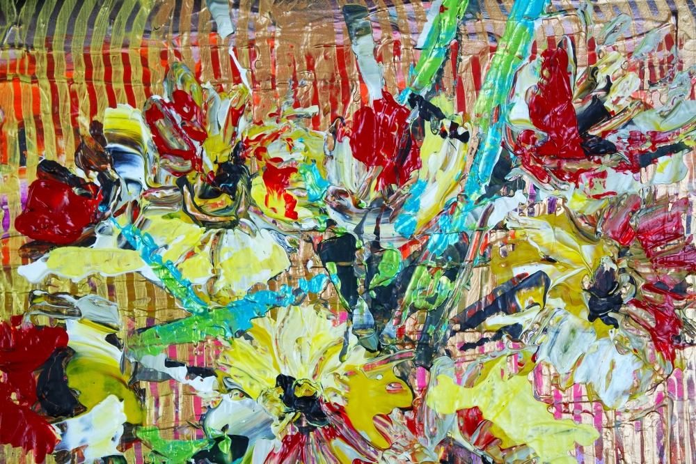 Sunflowers in Vase Abstract 745