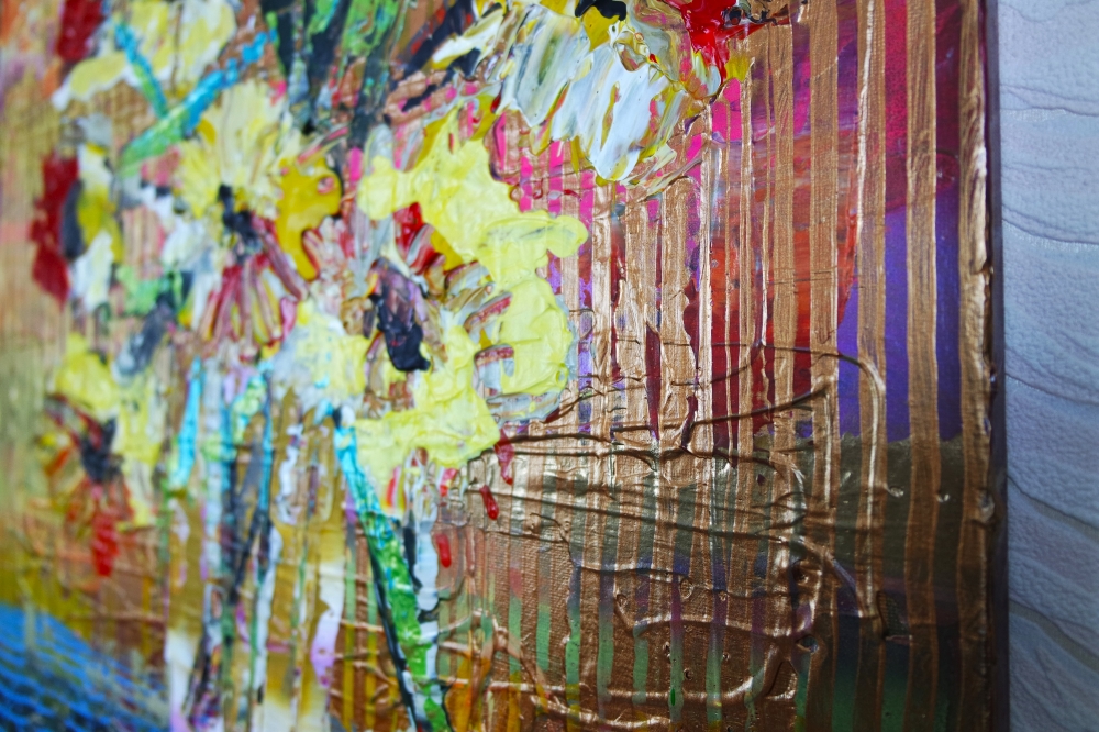 Sunflowers in Vase Abstract 745