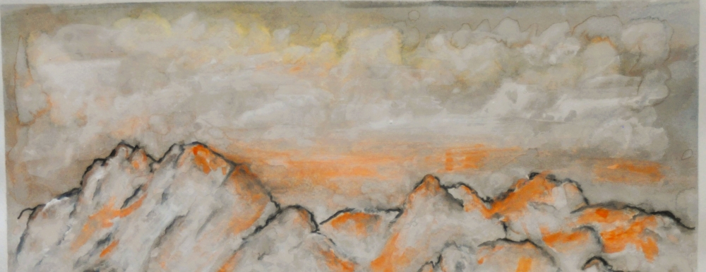 The red planet, 12x17,5 inch, water colors SKU 4035