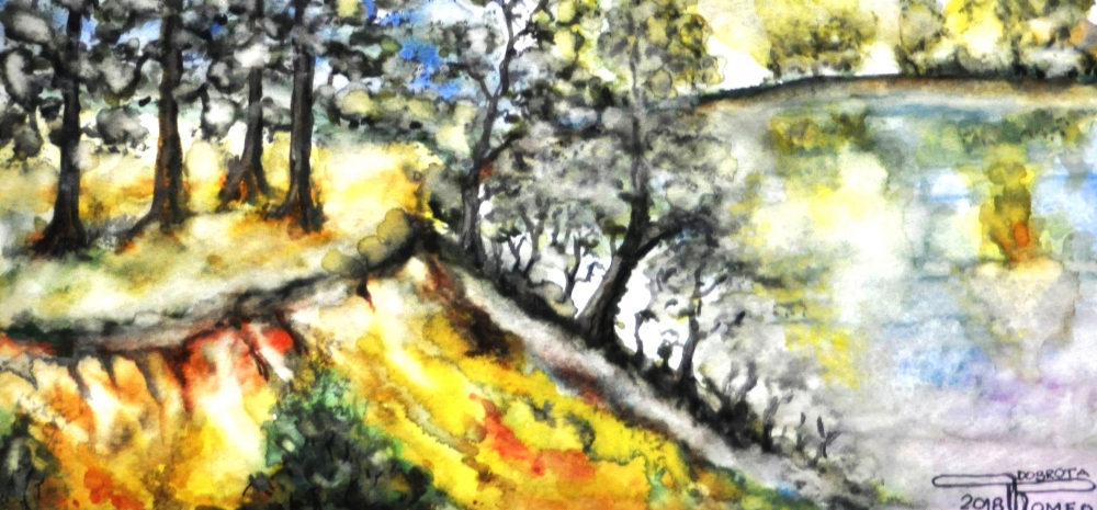 The pond 2, 11x15 inch, 28X38 CM, water colors SKU 4025 
