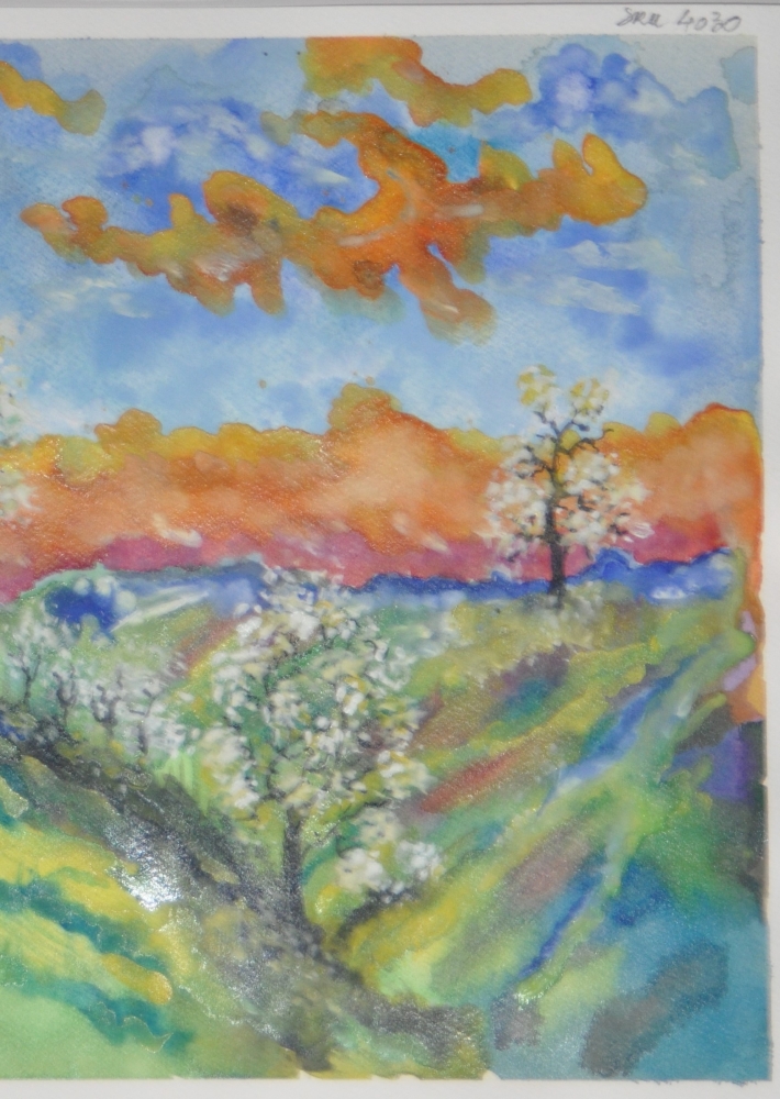 The spring 1, 11x15 inch, water colors on cold press paper, SKU 4030