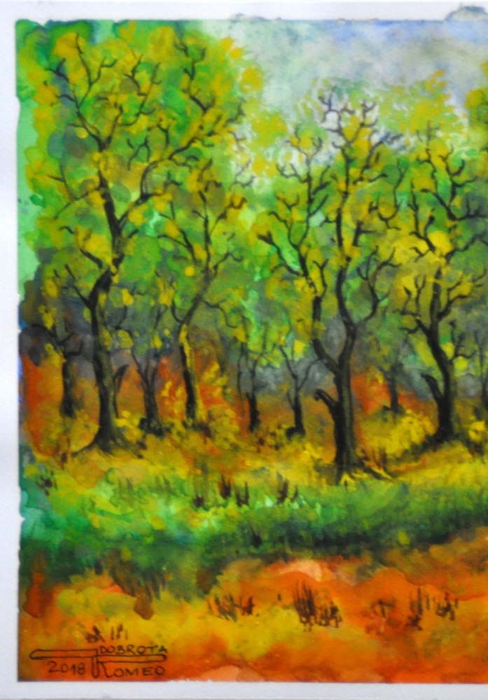 The spring, 11x15 inch, watercolors on cold press paper, SKU 4031 