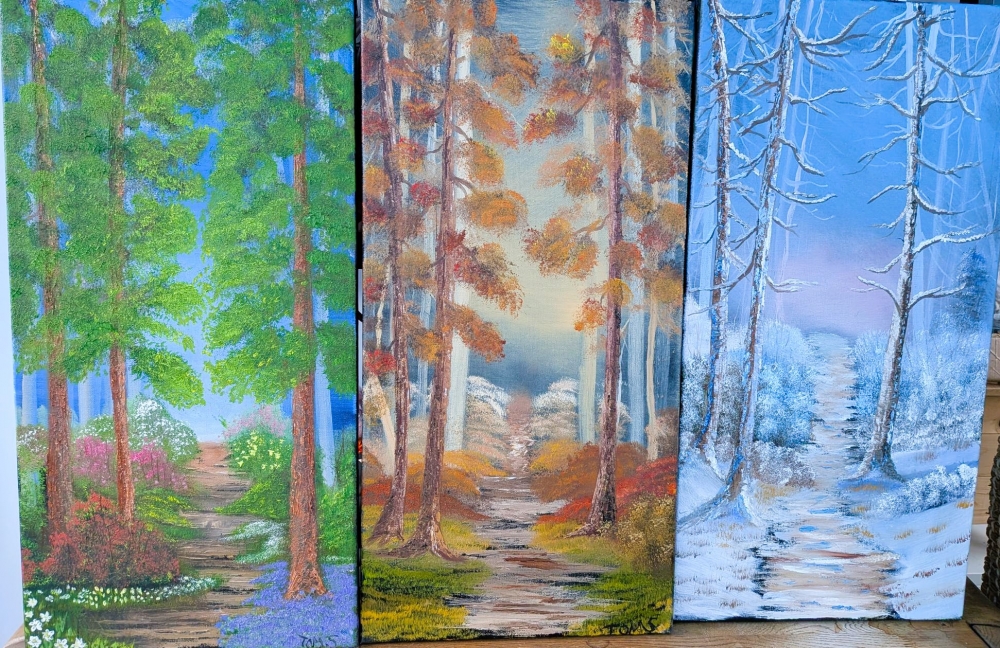 Three Seasons Woodland Walk,  Triptych
