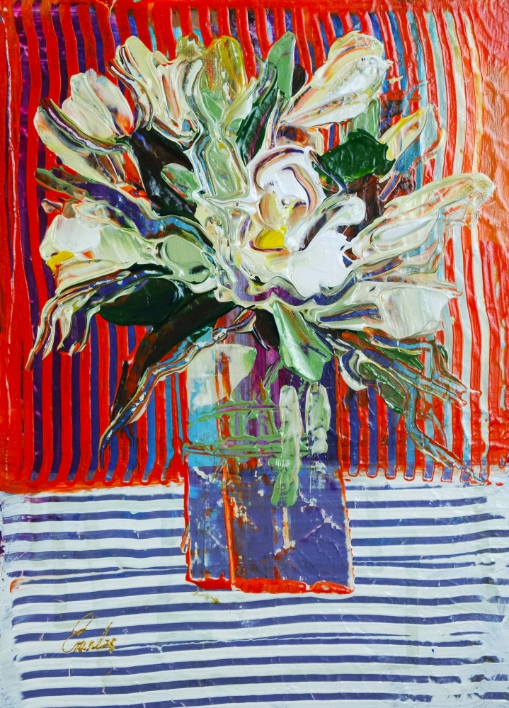 White flowers in vase on table expressions 820